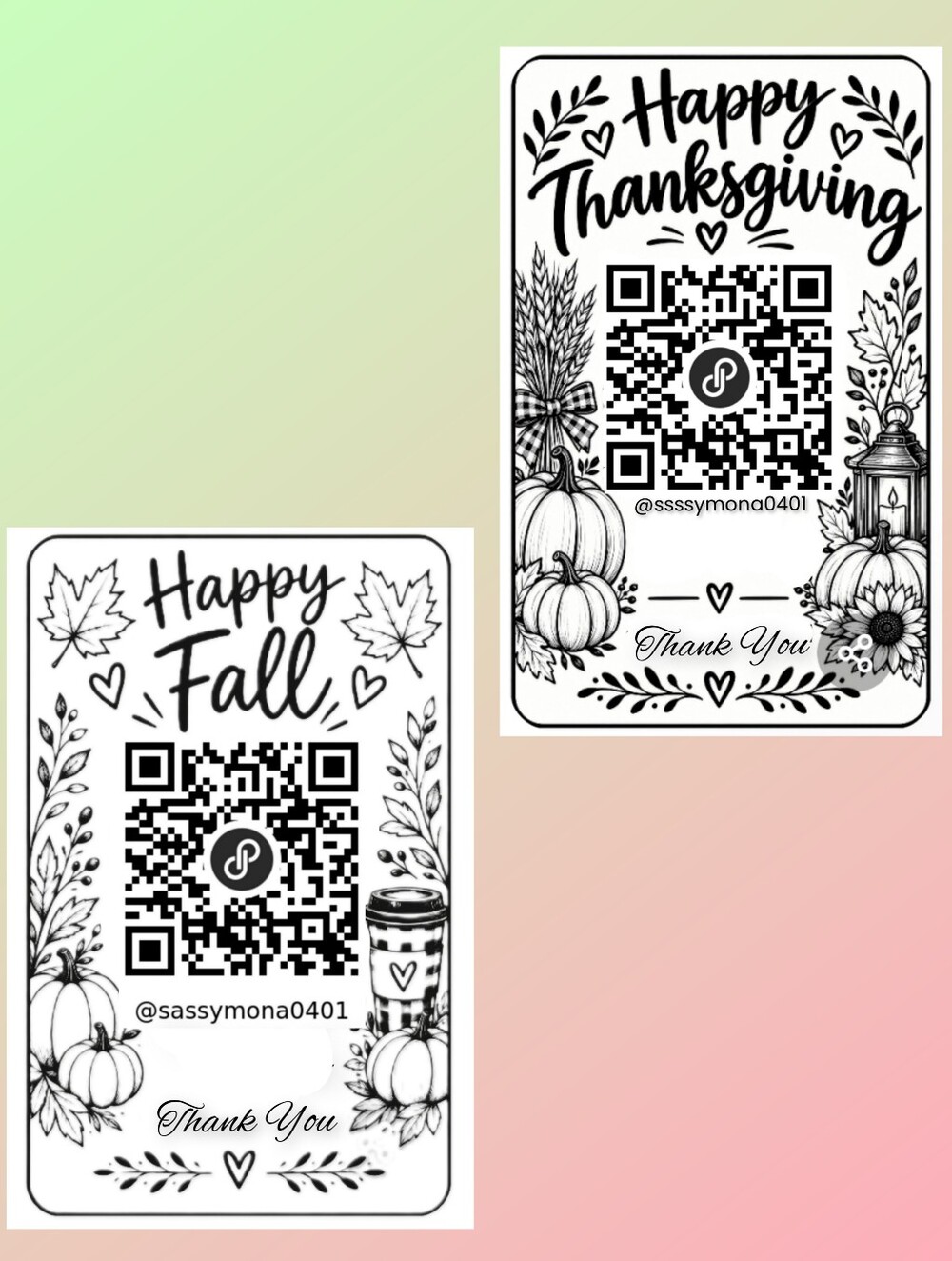 Holiday QR Thank Your Stickers Custom Closet Stickers 50pc
